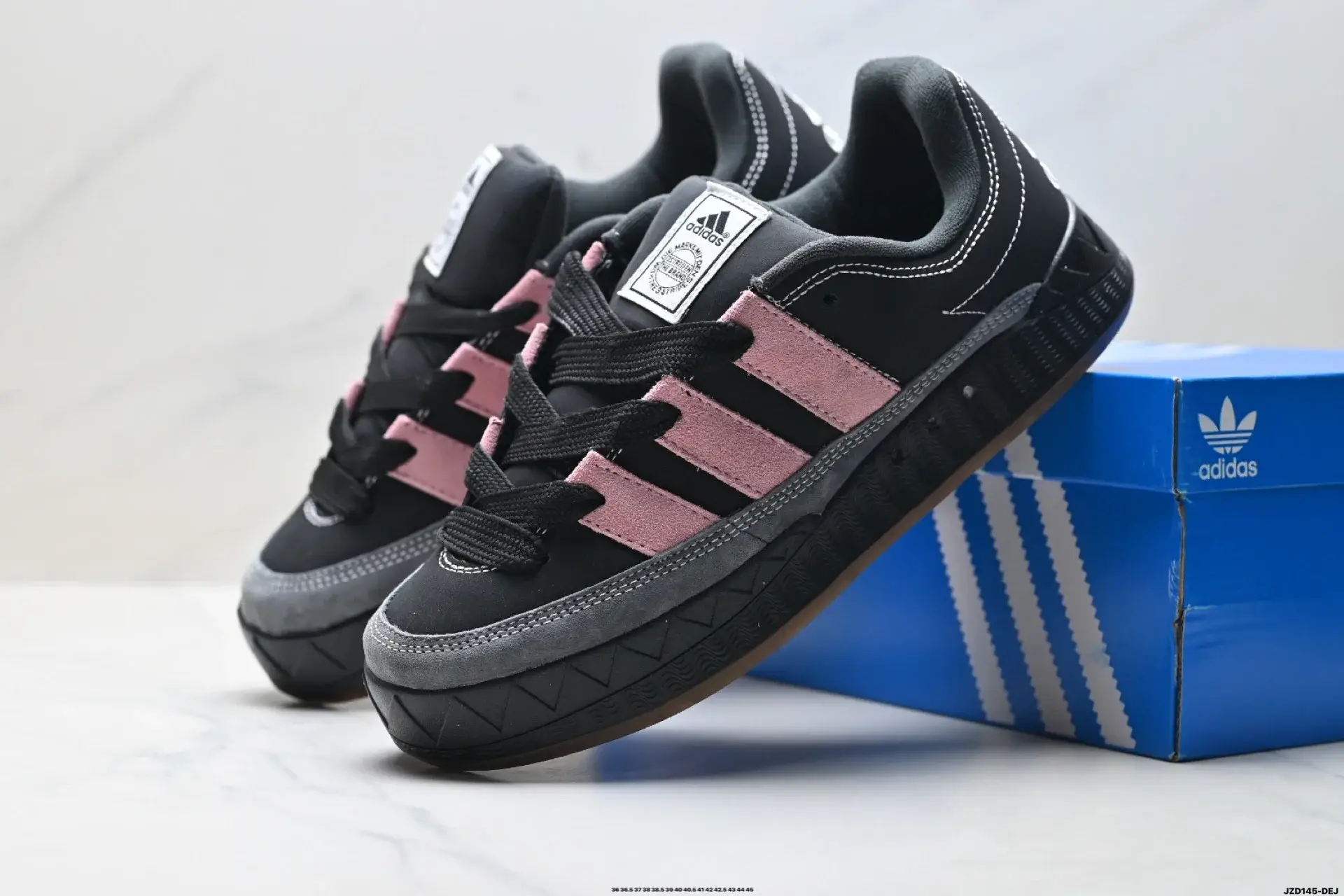 Adidas Black & Pink Three-Stripes Sneakers