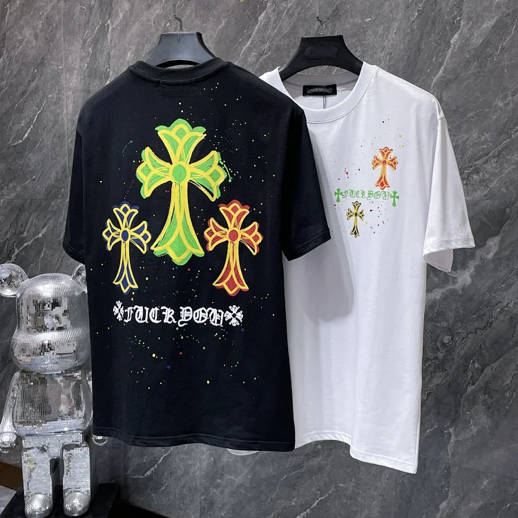 JUCK BONE Cross Splatter Print Tee (Black & White)