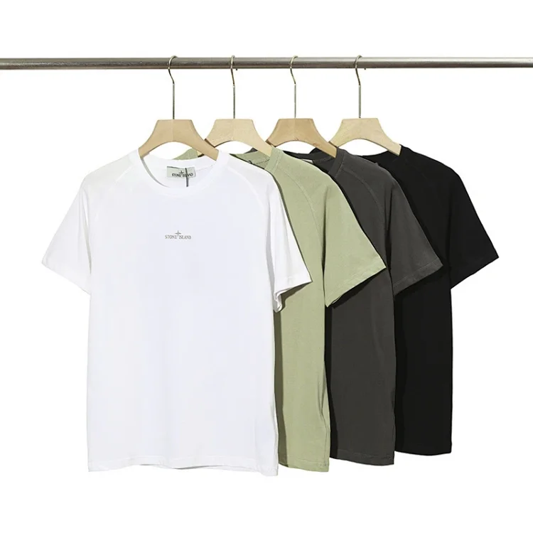 Stone Island Logo T-Shirts (White, Light Green, Dark Gray, Black)