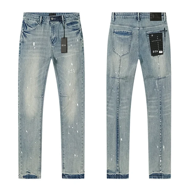 RTA Distressed Splatter Denim Pants