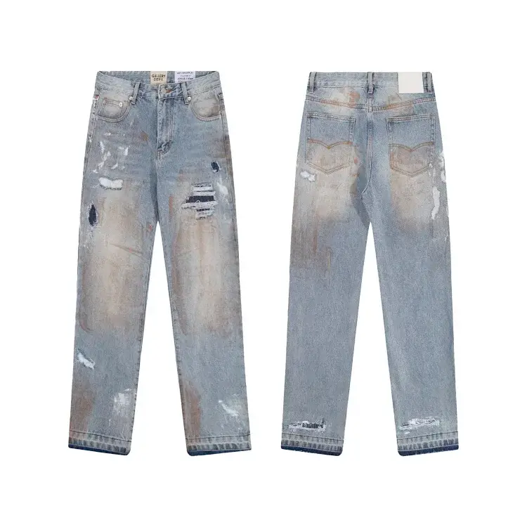 Gallery Dept Distressed Light Blue Ripped Denim