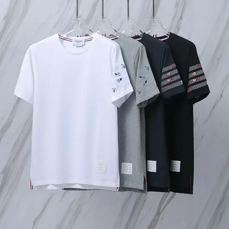 Thom Browne Patterned Sleeve T-Shirts