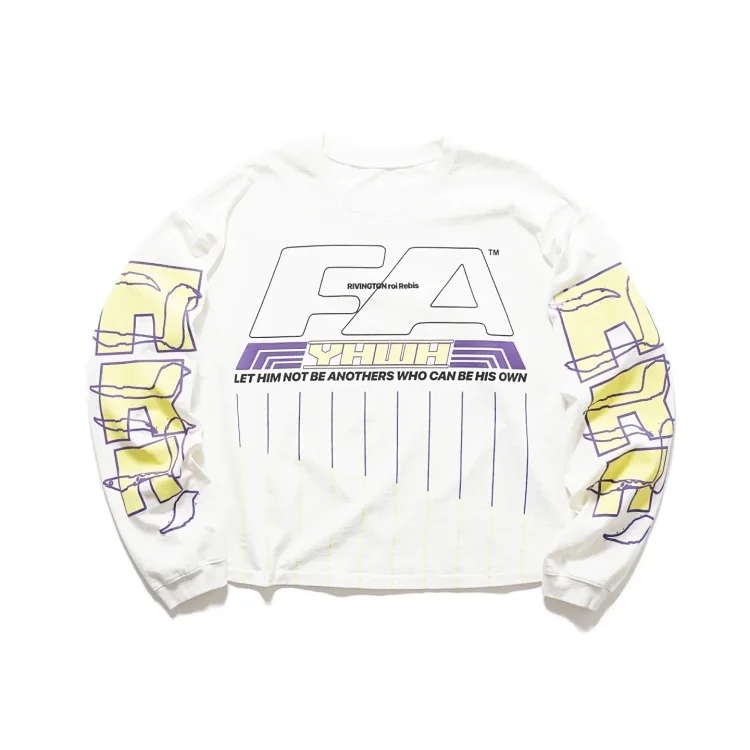 RIVINGTON roi heels White Long Sleeve Graphic Tee