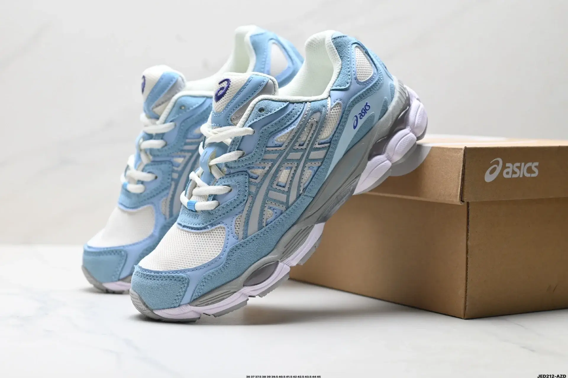 Asics Retro Light Blue & White Running Shoes