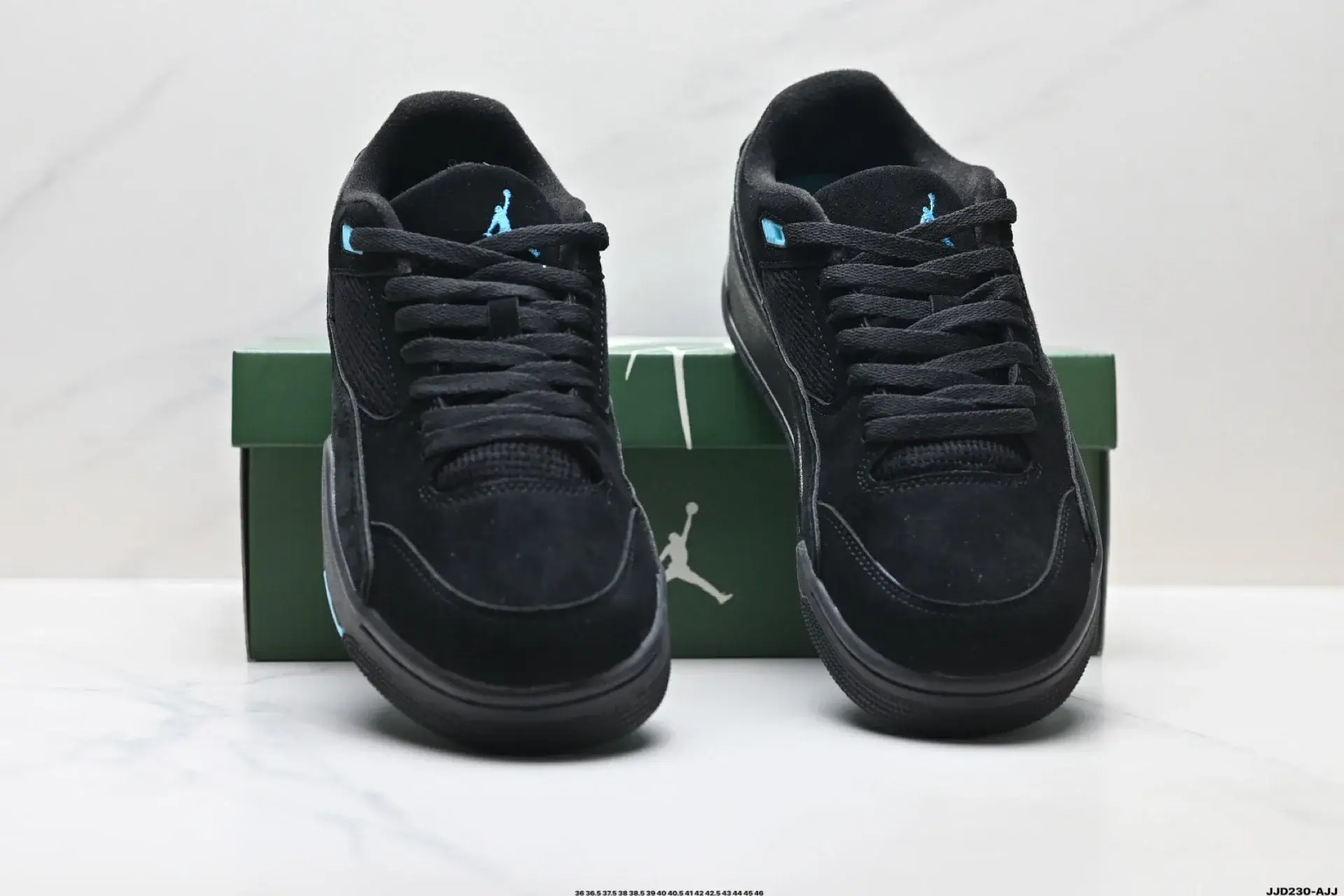 Jordan Blue-Accent Black Sneakers