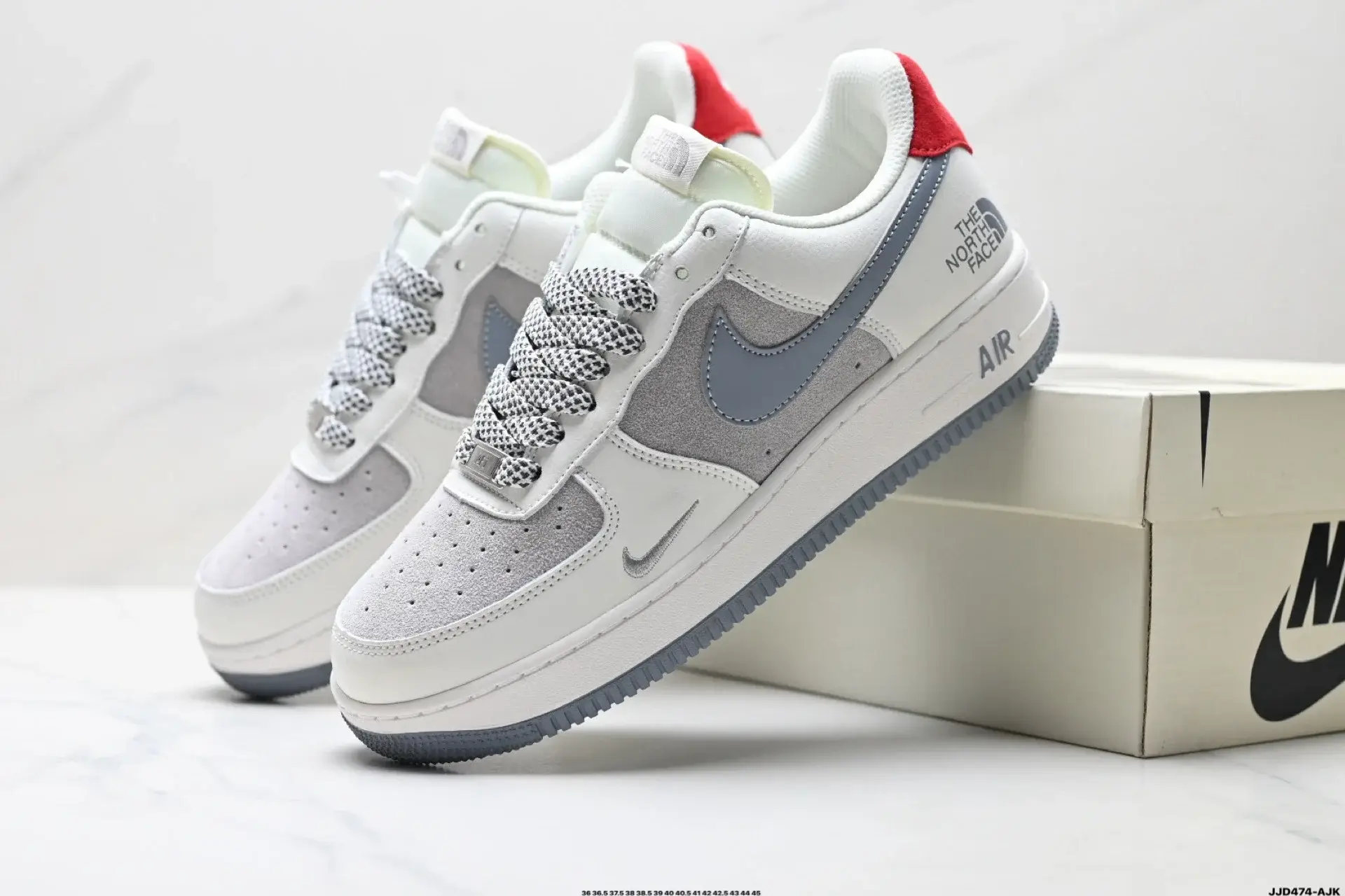 Nike AF1 x TNF White Grey Red Suede