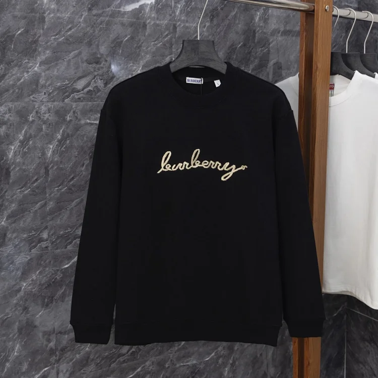 Burberry Black Hoodie Gold Logo