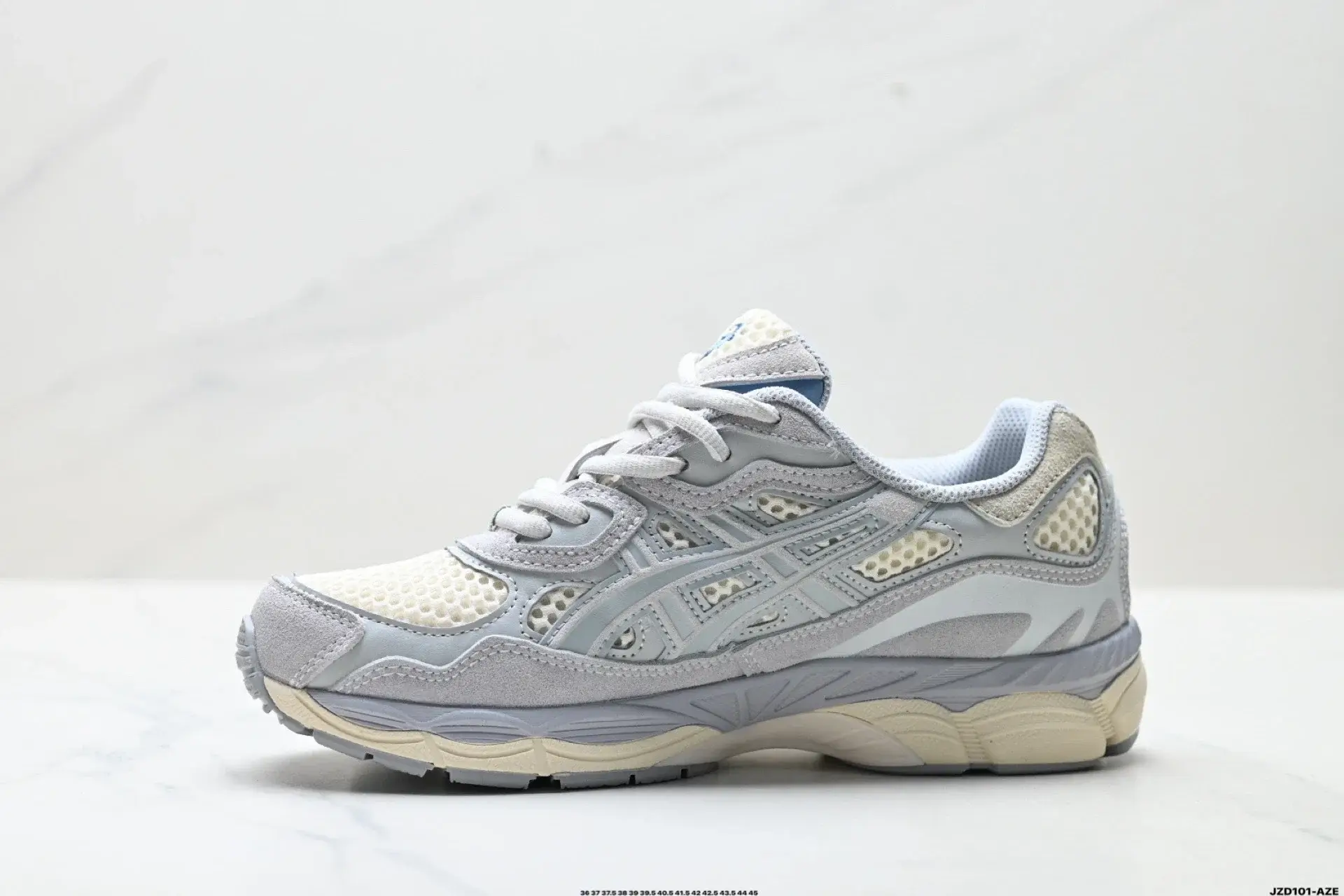 Asics Light Gray White Mesh Retro Runner