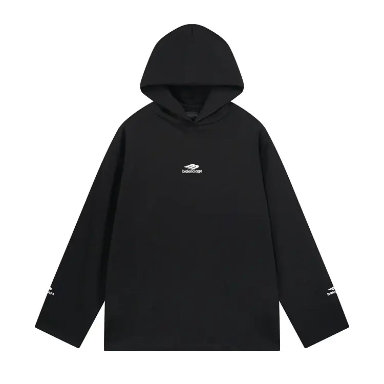 Balenciaga Black Small Logo Hoodie