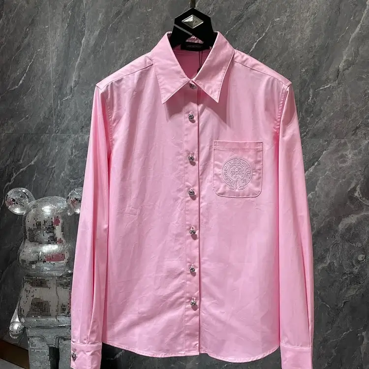 Chrome Hearts Embroidered Pink Shirt