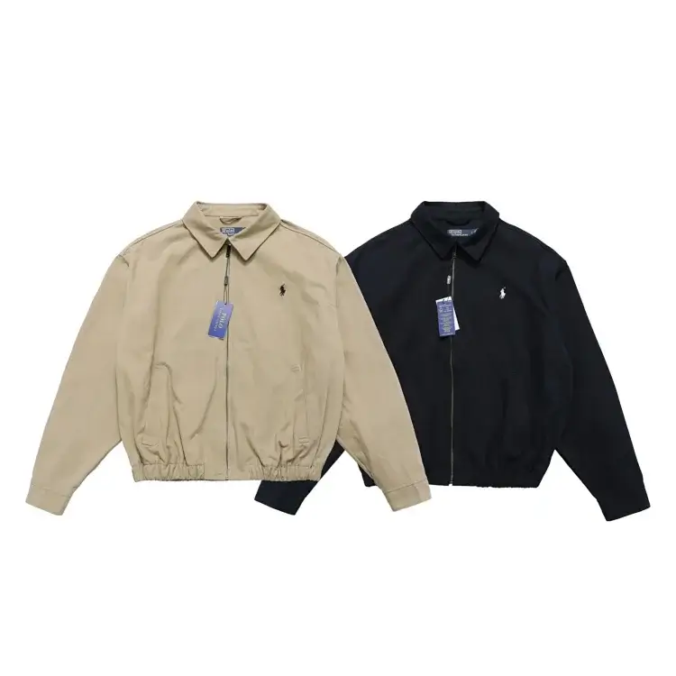 Polo Embroidered Pony Zip-Up Jackets (Beige & Black)