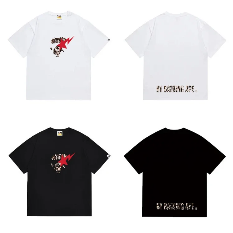 BAPE Ape Head & Red Lightning Print T-Shirts
