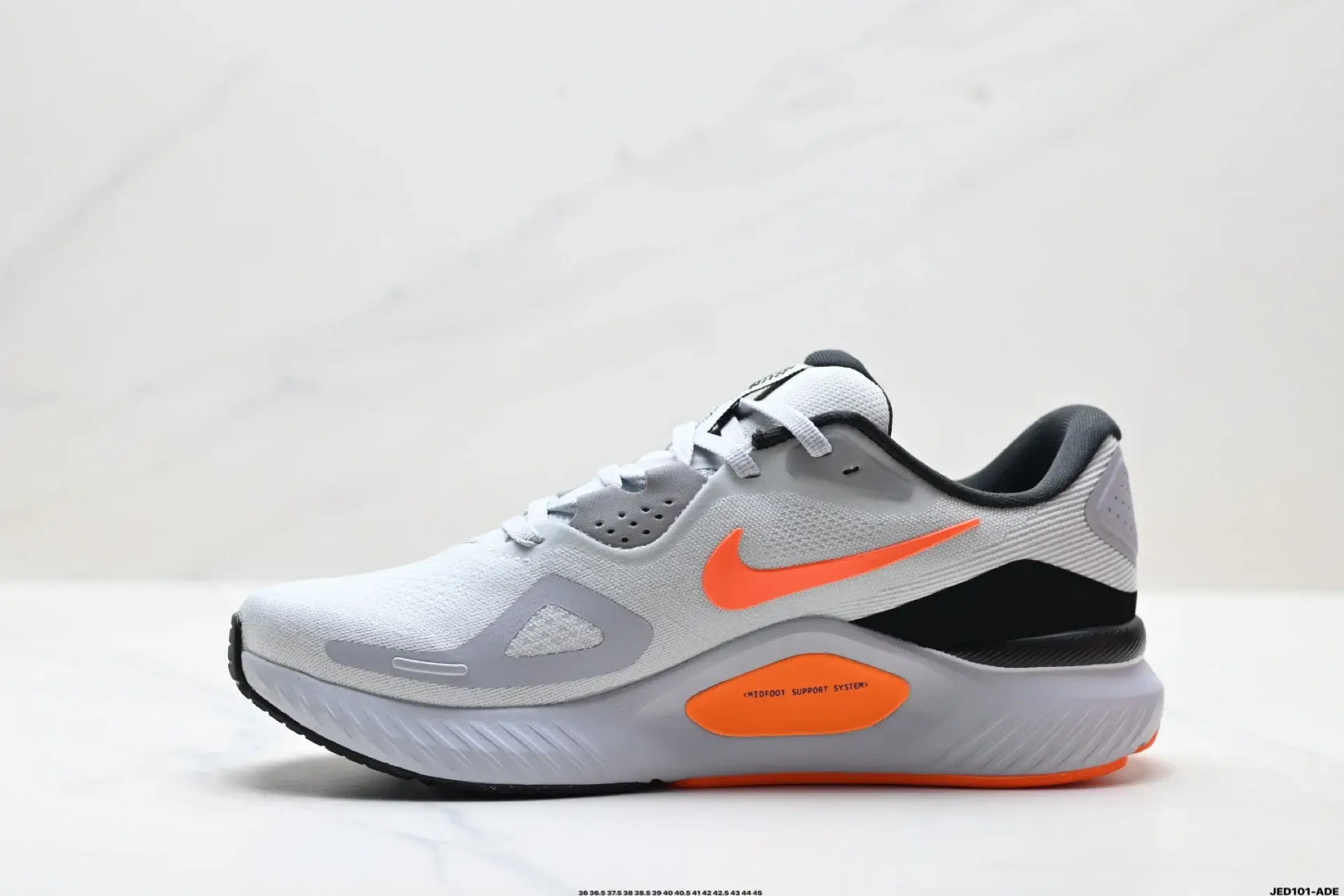 Nike Light Gray Black Orange Running Shoe