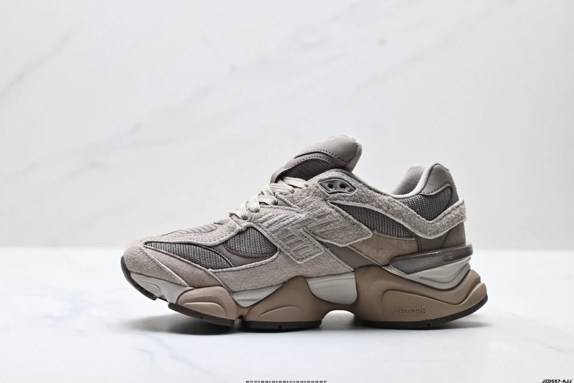 New Balance Light Gray Beige Mesh Suede Retro Sneakers