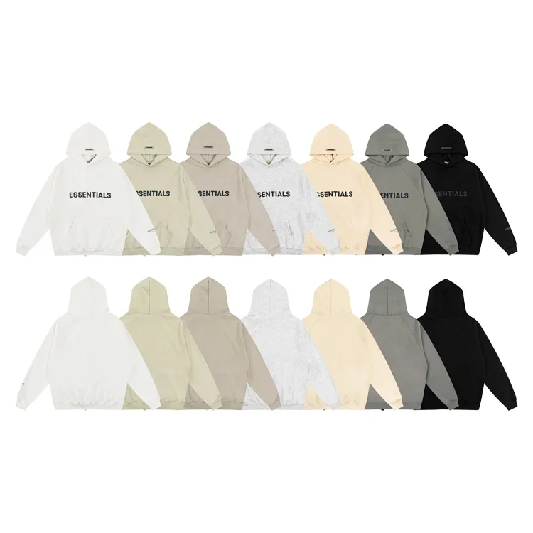ESSENTIALS Logo Hoodies: White/Beige/Gray/Cream/Black