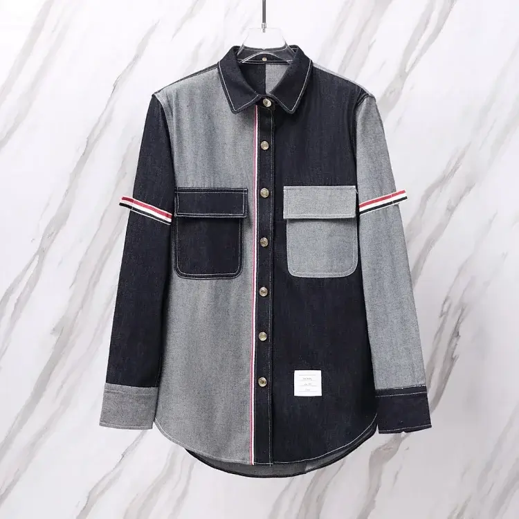 Thom Browne Color-Block Denim Jacket