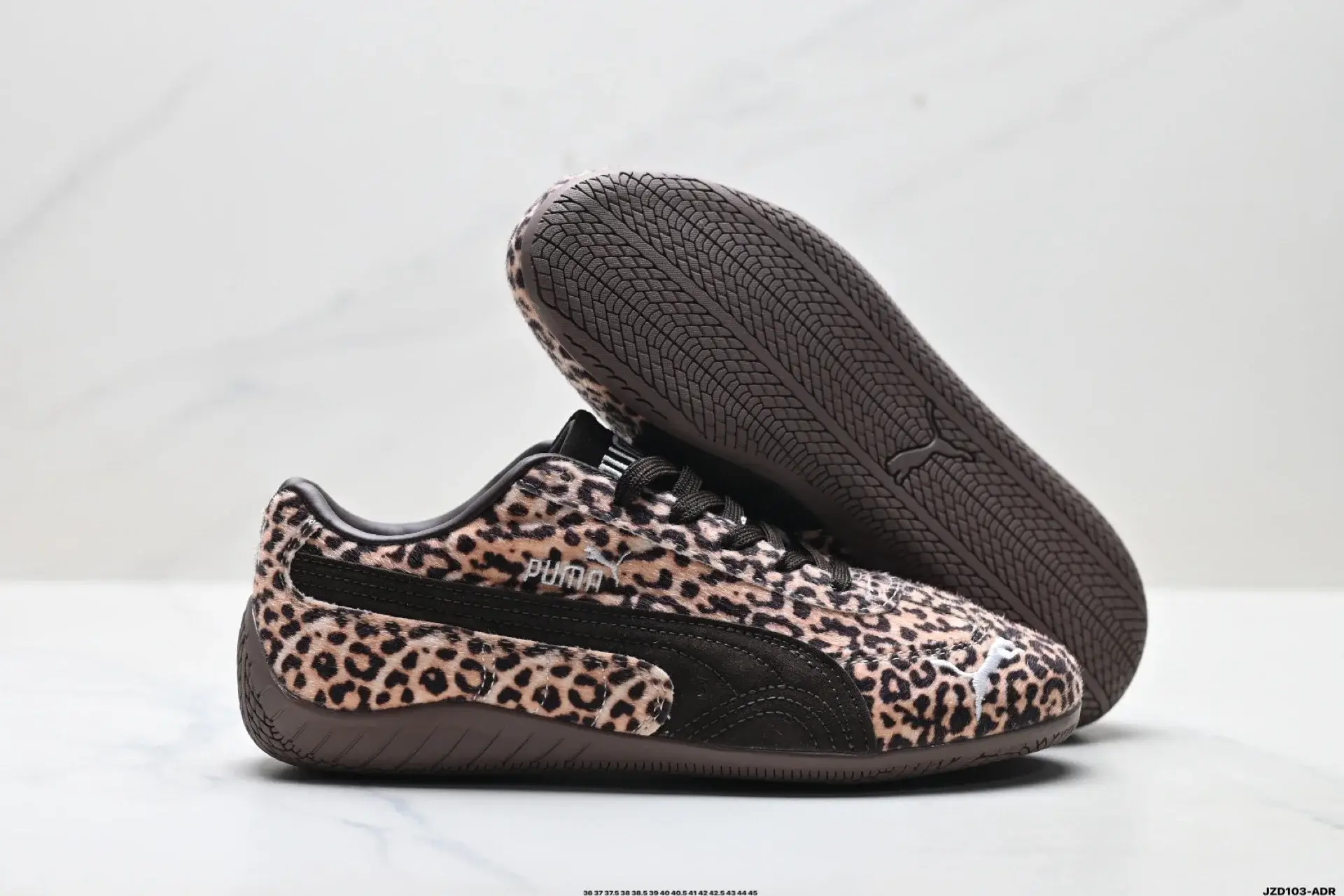 PUMA Leopard Print Fuzzy Sneakers