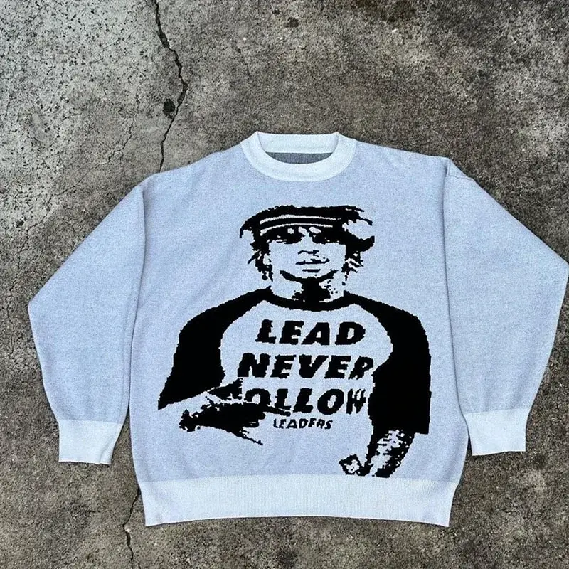 Stussy "Lead Never Follow" Gray Crewneck