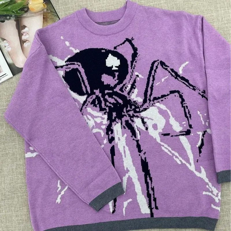 Stussy Purple Spider Knit Sweater