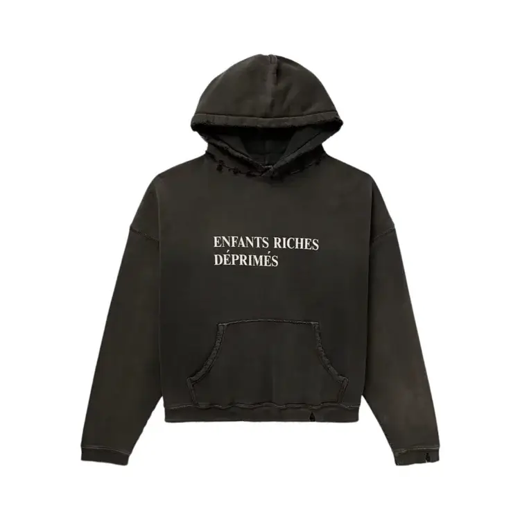 Enfants Riches Déprimés Distressed Black Hoodie