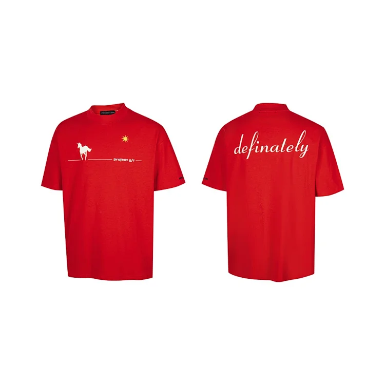 project g/ Red Unicorn "definately" Tee
