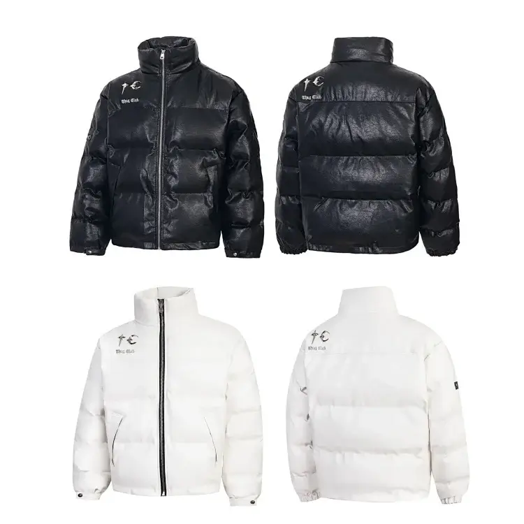 Black Evil Embroidered Logo Puffer Jacket