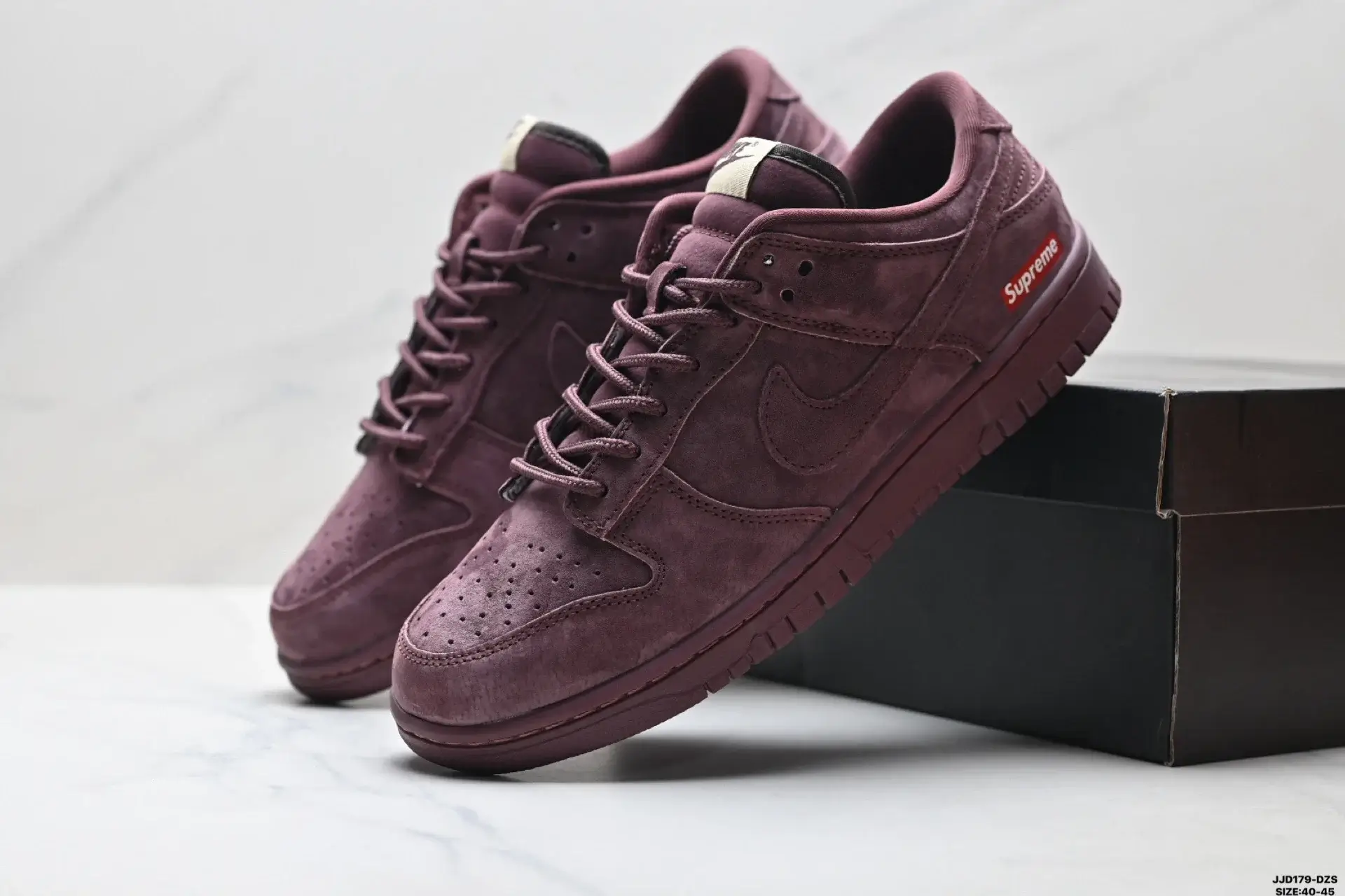 Nike x Supreme Dunk Low Burgundy