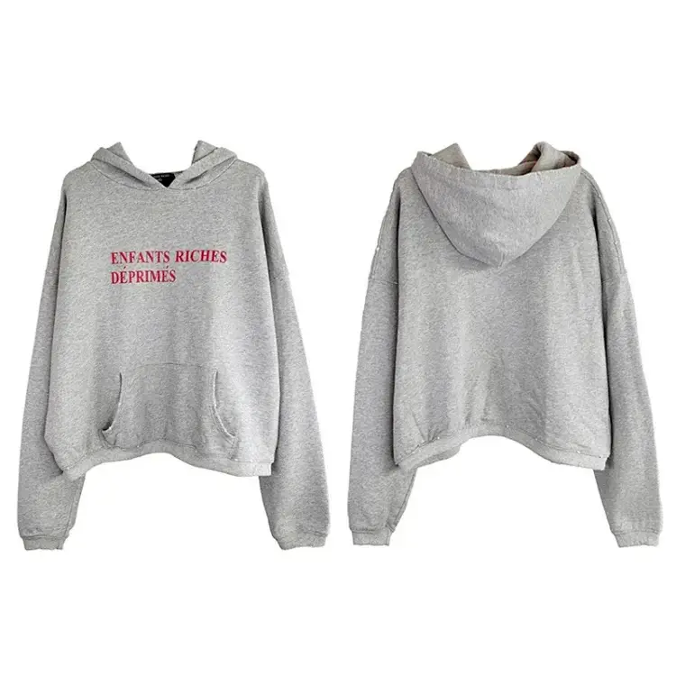 ENFANTS RICHES DEPRIMÉS Gray Cropped Hoodie