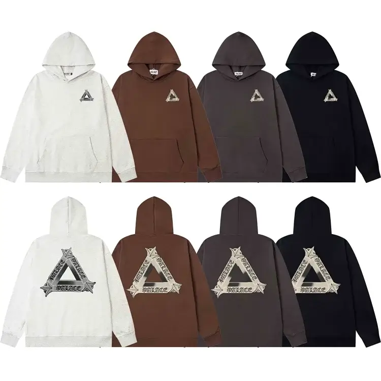 Palace Triangle Hoodies (Heather White, Brown, Gray, Black)