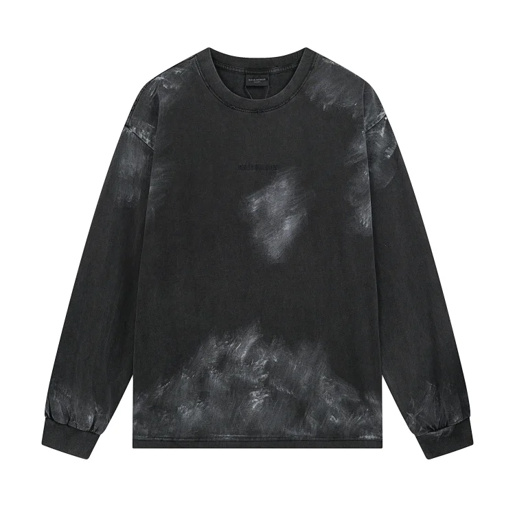 THISISNEVERTHAT Black Bleached Long-Sleeve T-Shirt