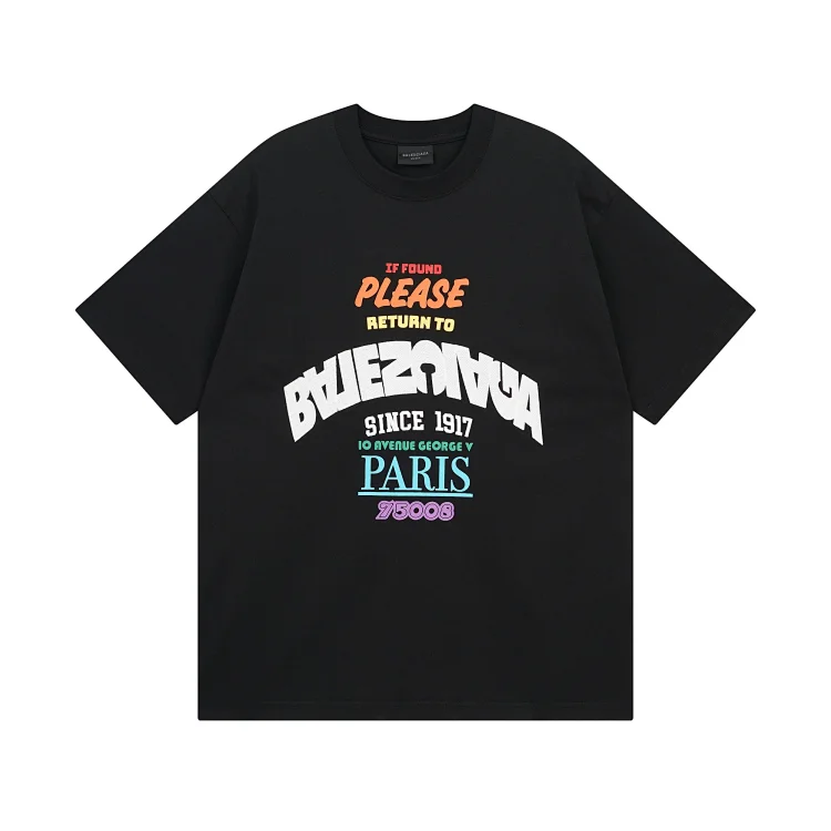 BLUEZONYA Black Printed T-Shirt