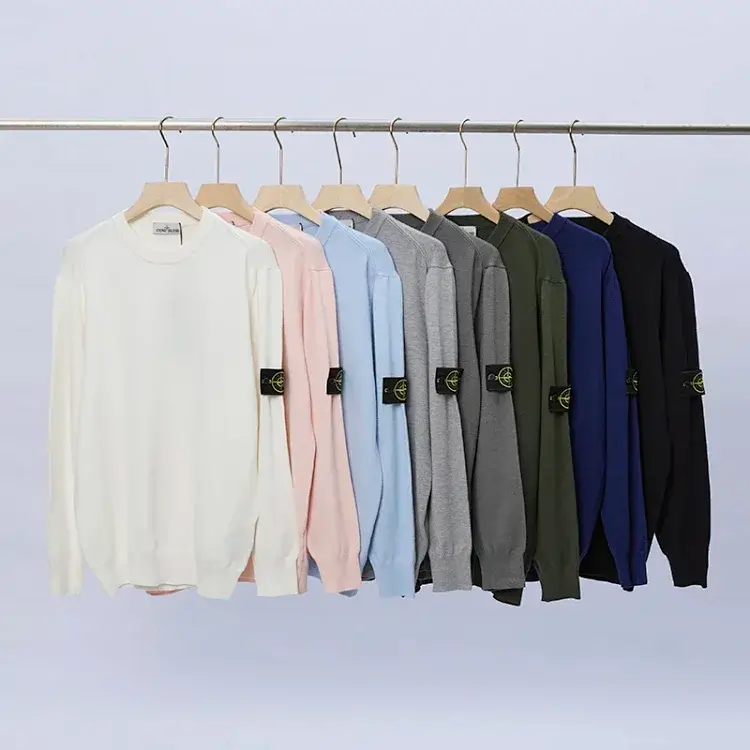 Stone Island Crewneck Jerseys with Sleeve Badge