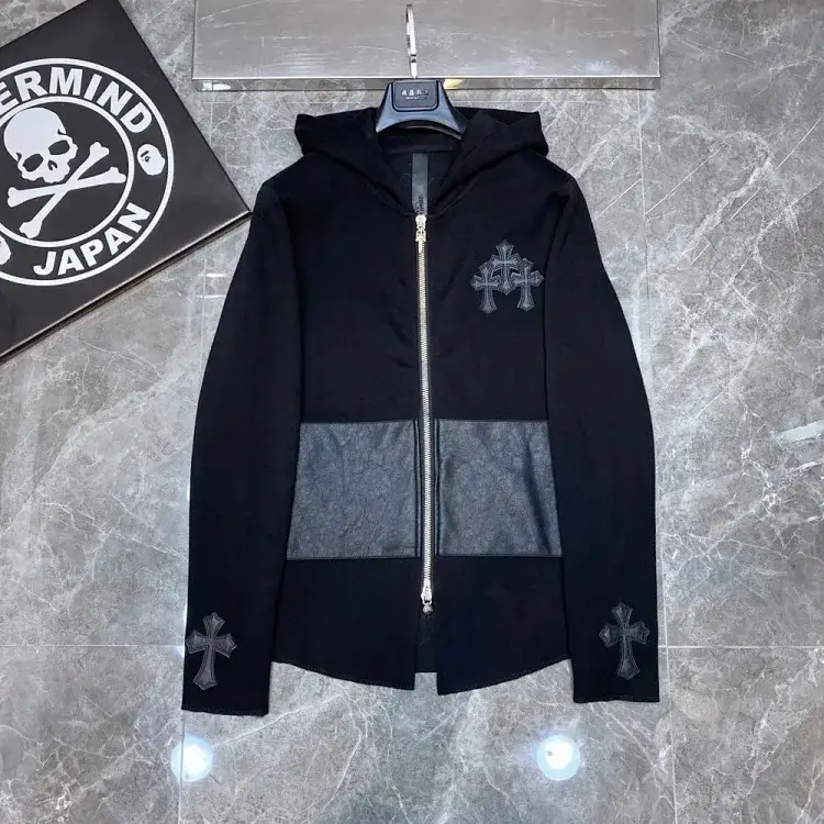 Chrome Hearts Hoodie With Cross & Leather