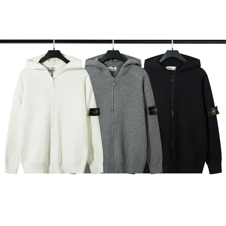 Stone Island Zip Hoodies (White/Grey/Black)