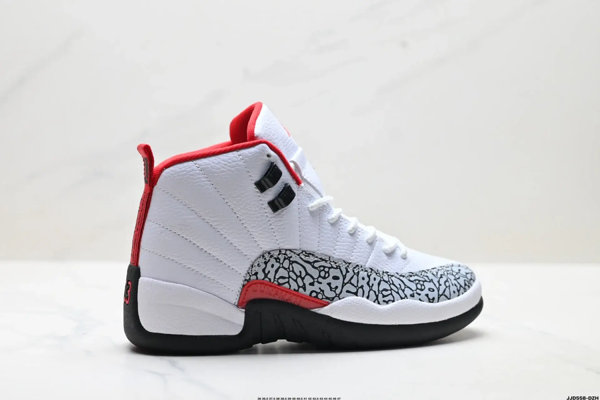 Jordan Red Black Cracked High-Top Basketball Shoes