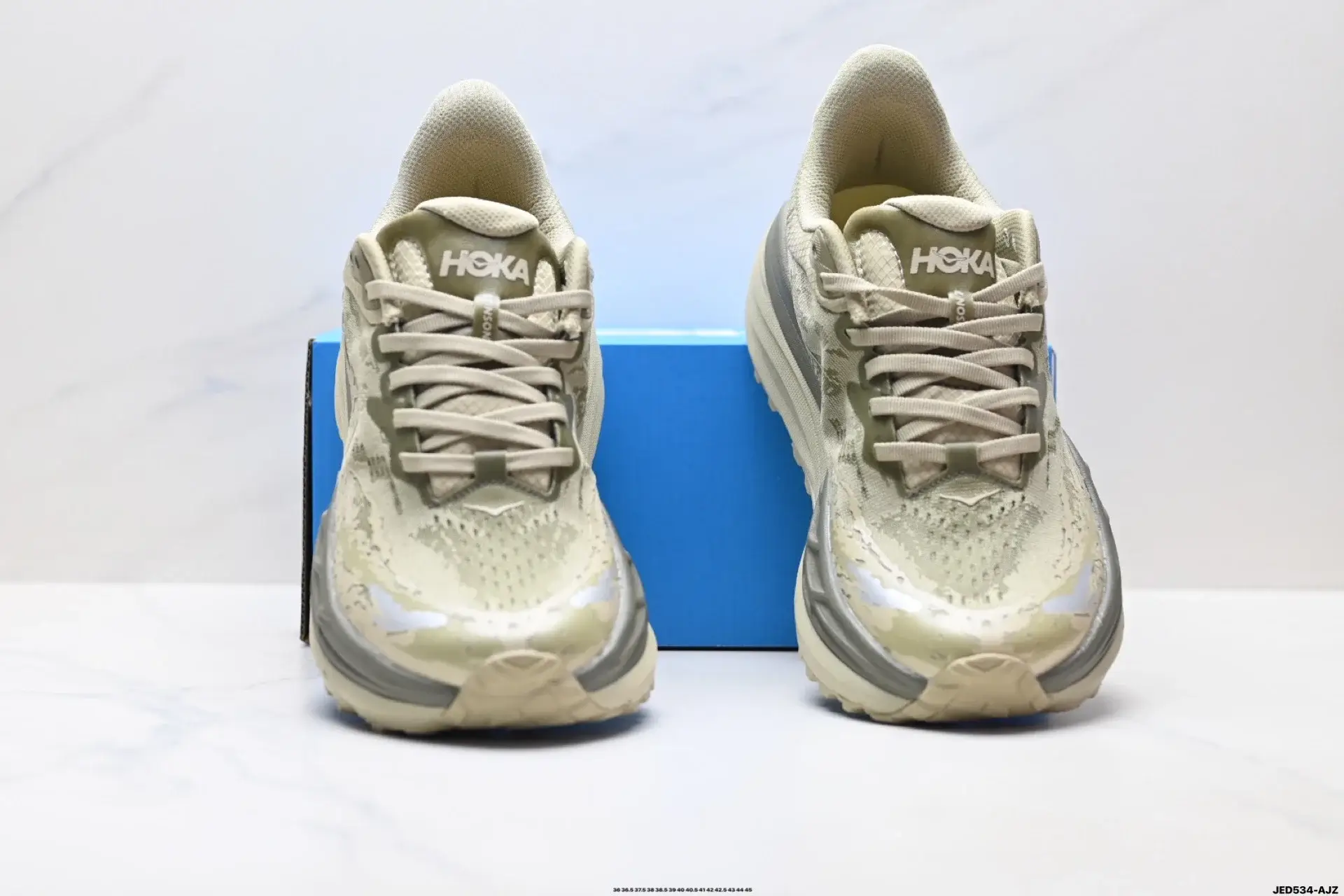 HOKA Beige & Olive Athletic Shoes