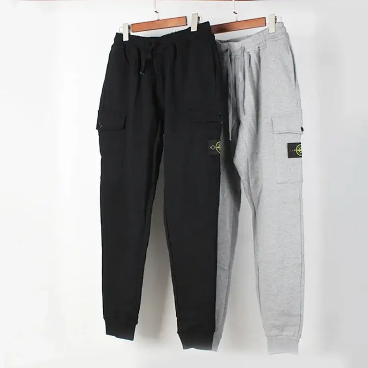 Stone Island Black & Gray Cargo Joggers