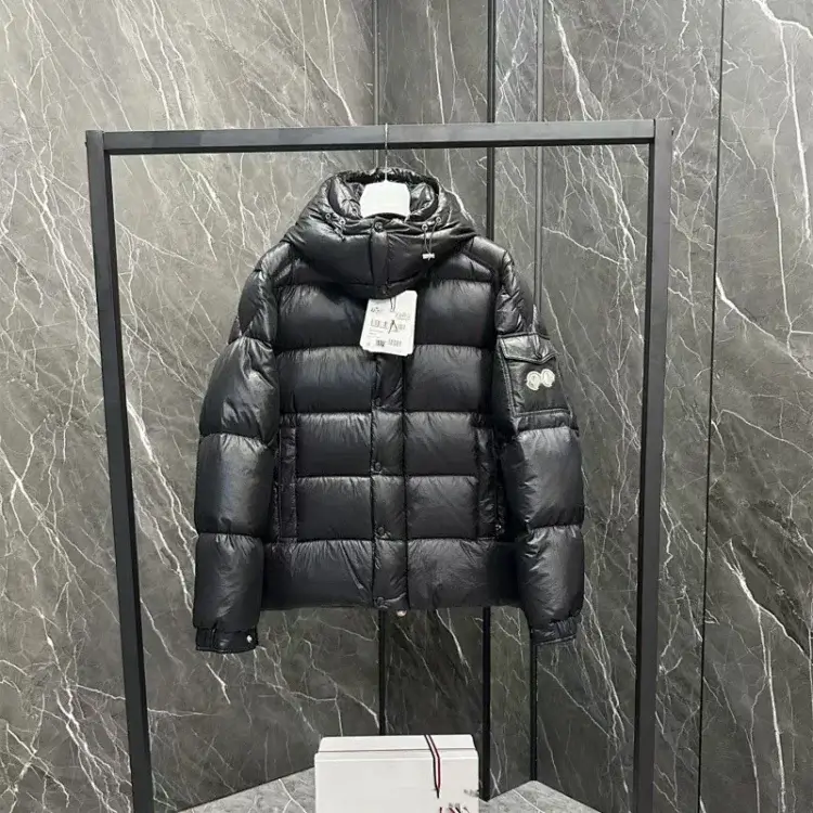 Moncler Black Quilted Hooded Down Jacket