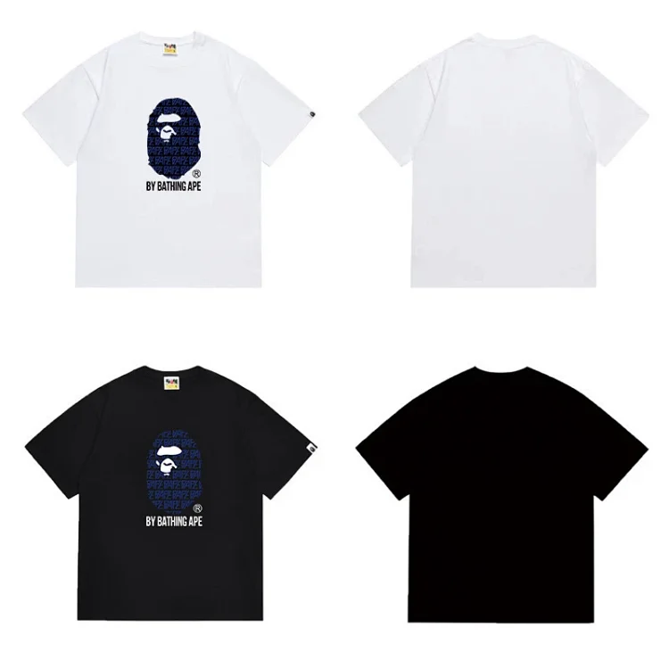 BATHING APE Ape Head Pattern T-Shirt (White/Black)