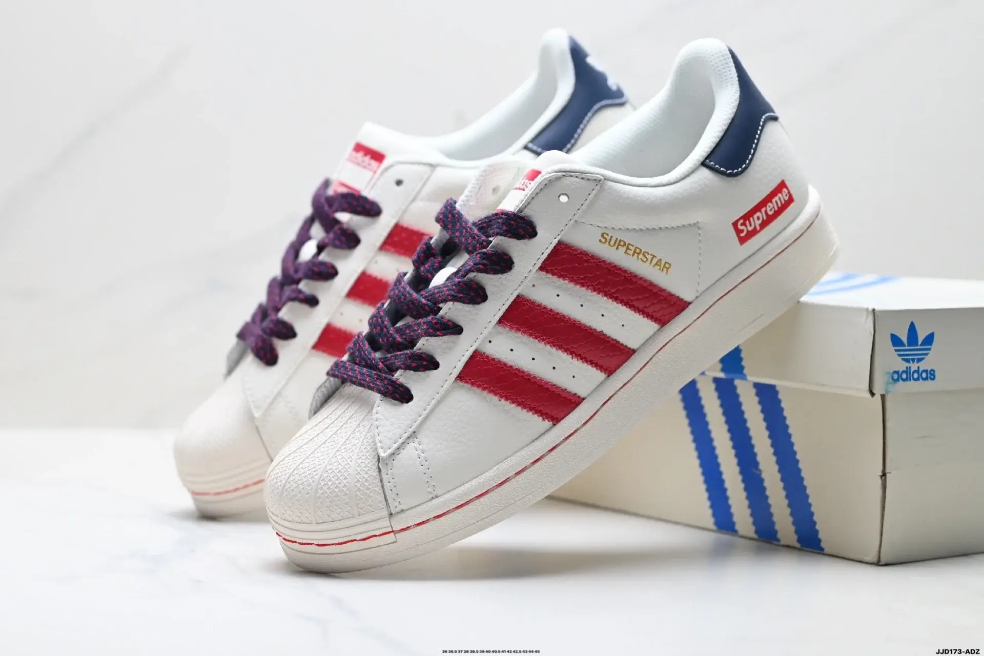adidas Superstar x Supreme White Red Blue