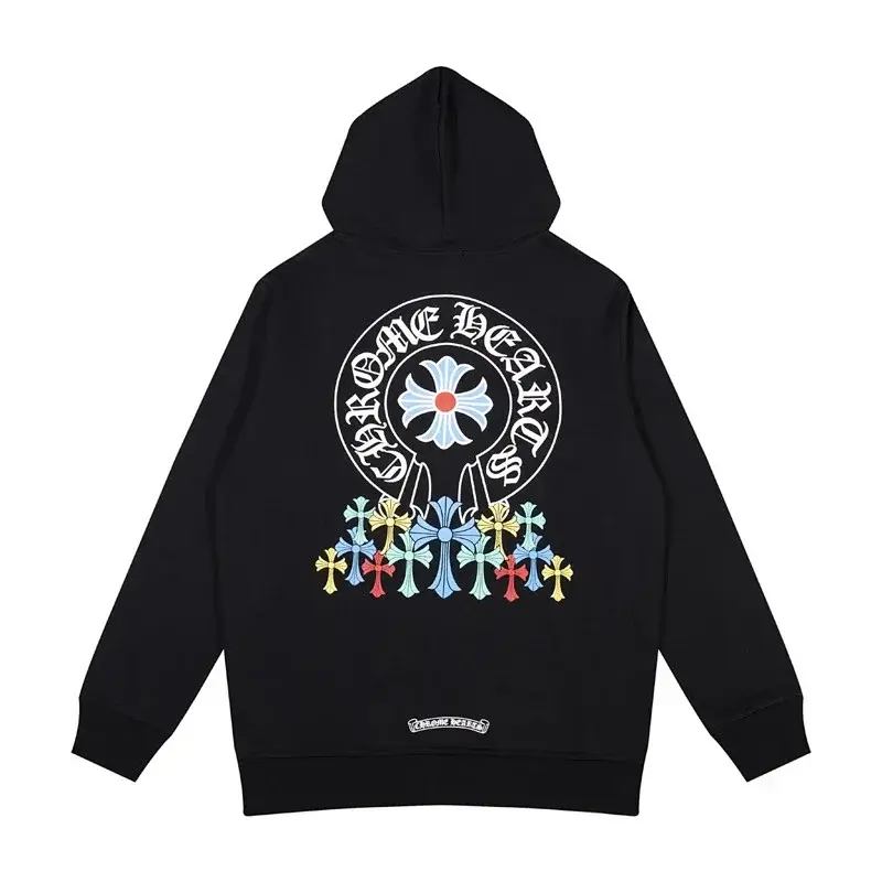 Chrome Hearts Hoodie with Colorful Crosses Graphic