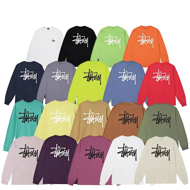Stussy Graffiti Logo Long-Sleeve Tees - Multi-Color