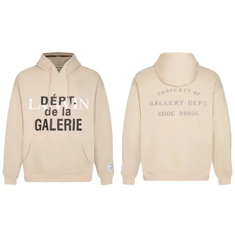 LANVIN Beige Hoodie with Gallery Dept. Print