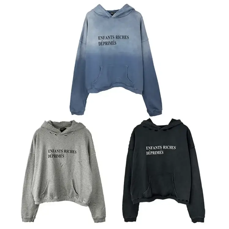 ENFANTS RICHES DEPRIMES Gradient Cropped Hoodie