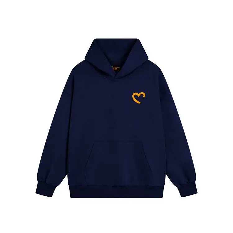 Tew Navy Hoodie: Yellow Heart Logo