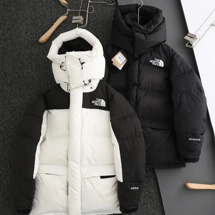 The North Face Black & White Hooded Puffers