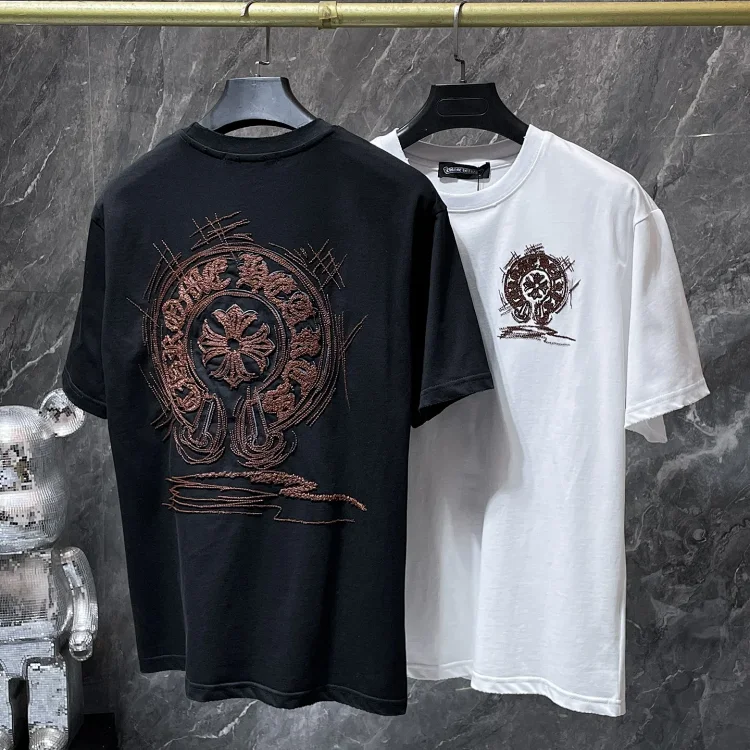 Chrome Hearts Cross Embroidered T-Shirts