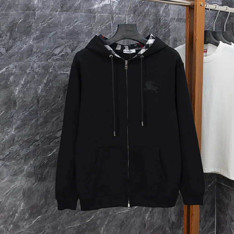 Burberry Zipper Hoodie with Check Lining