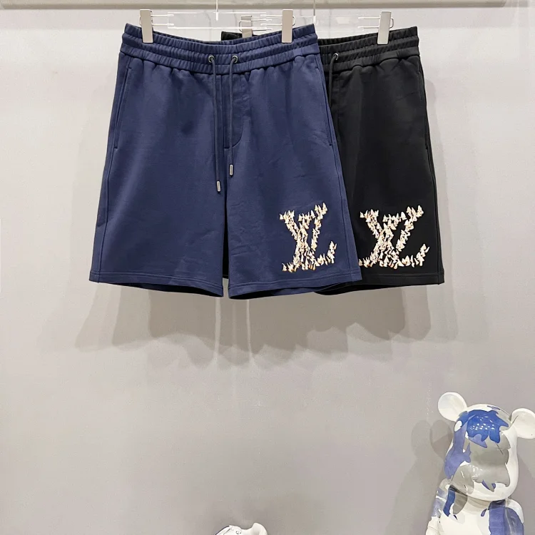 Louis Vuitton Embroidered Logo Drawstring Shorts