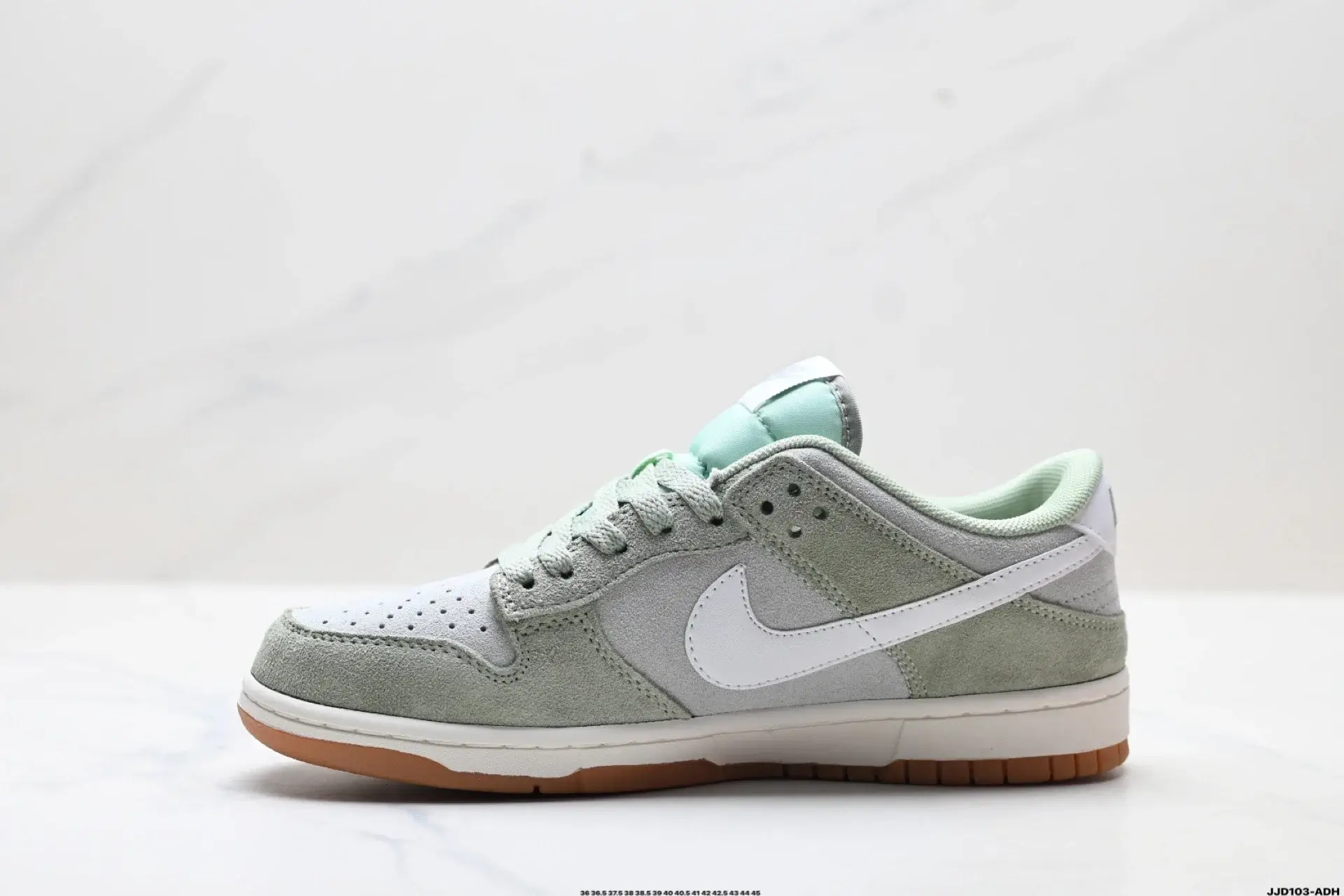 Nike Dunk Low Light Gray Mint Gum Suede